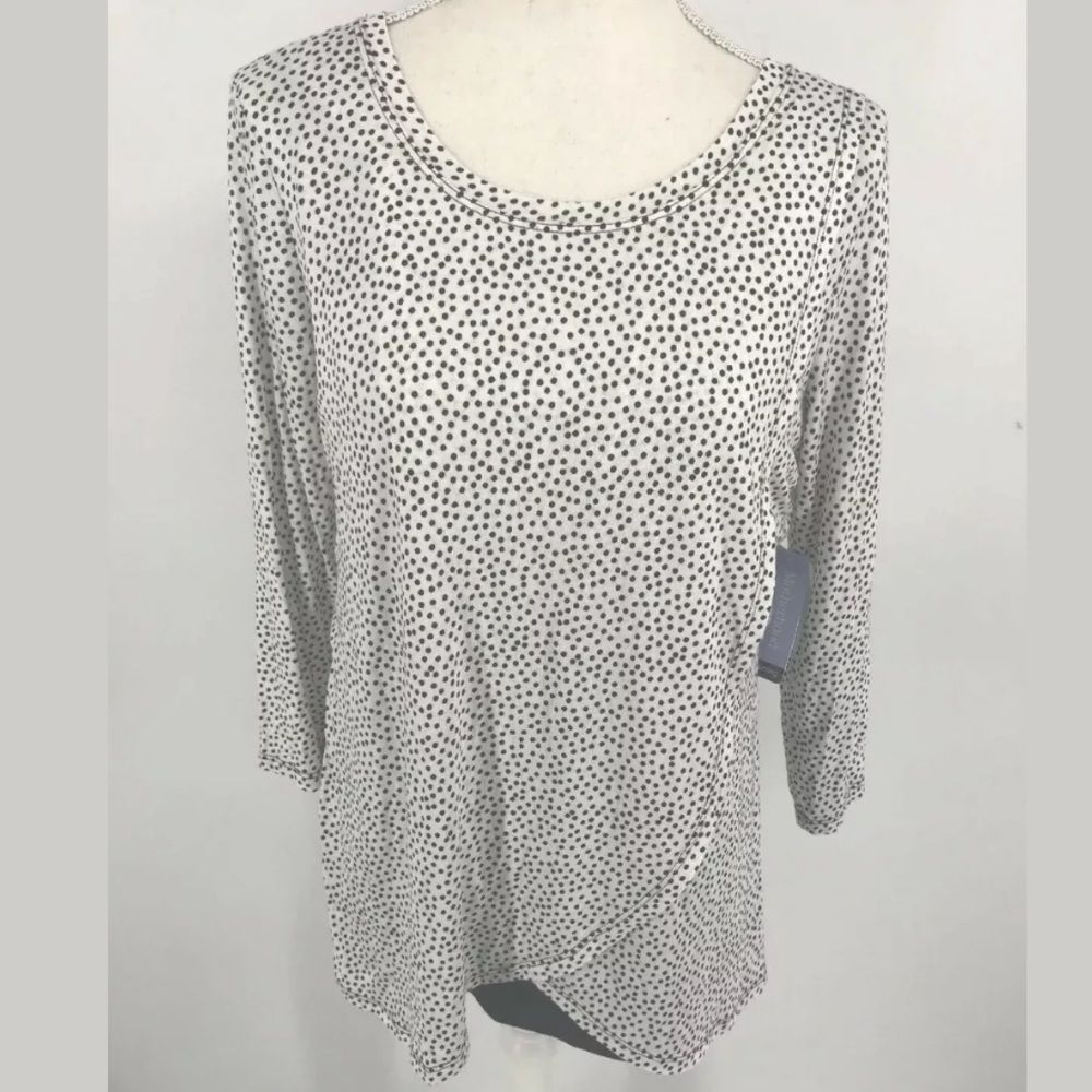 Motherhood Nursing Top White Black Polka Dot Small